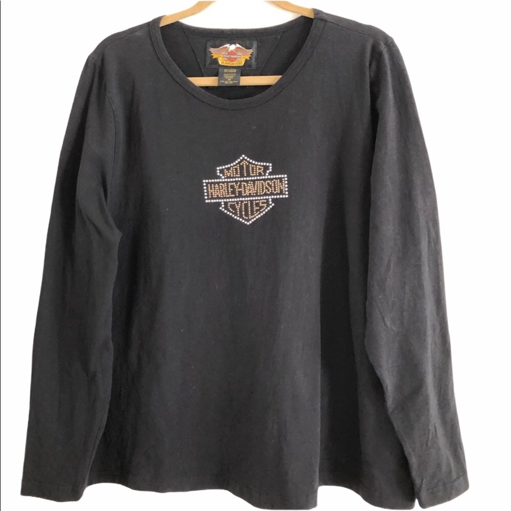 Harley-Davidson studded logo long sleeve t…
